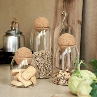 La Redoute Interieurs Set van 3 potten in glas, Korka