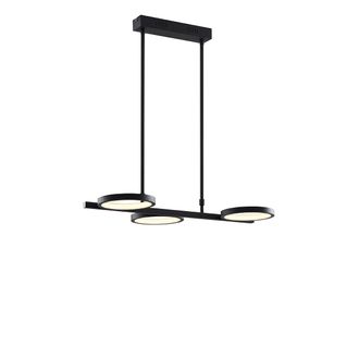QAZQA Moderno L&aacute;mpara Colgante Moderna Negra Con Led Regulable En 3 Pasos 3 Luces - Viv&eacute; Aluminio /acero Alargada Incluye Led Max. 3 X 18 Watt - Qazqa