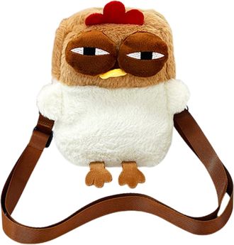 Generic Plush Chicken Bag - Cartoon Animal Purse, Adjustable Zipper Shoulder Strap Kids Girls Boys Toy Accessory Fun Play Dress Up Costume Party Outing Travel