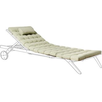 Beliani Beliani - Sun Lounger Pad Cushion with Headrest for Sunbed uv Resistant Light Green Cesana