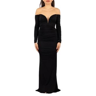 Elisabetta Franchi Gowns, female, Black, Size: 2XL Gown