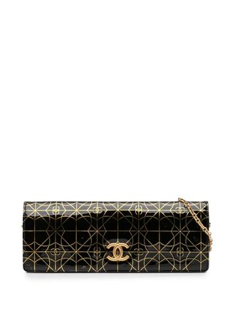 Chanel Clutch Paris Moscou Moujik in vinile con catena 2008-2009 - Nero