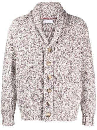 Brunello Cucinelli double-breasted wool-blend cardigan - Neutrals