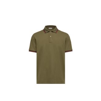 Moncler Moncler Double Collar Cotton Piquet Polo Shirt, Men, Green, Size: 3xl