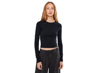 Free People We The Free Protagonist Long Sleeve Womens Clothing Black : LG (Womens 12-14), Cotton/Spandex