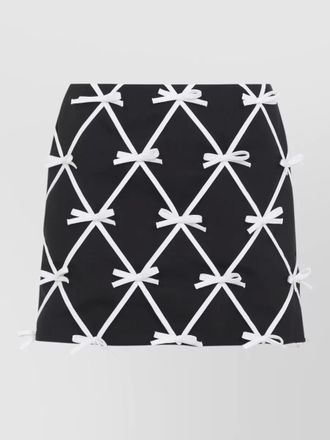 Moschino bow mini skirt virgin wool lattice