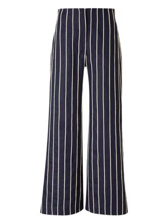 Andres Otalora striped-pattern trousers - women - Cotton/Polyester - 12 - Blue