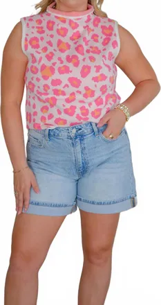 Entro Statement Maker Mockneck Top In Pink