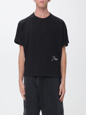 Rhude T-shirt in cotone relaxed fit con spalle cadute e logo posteriore ricamato