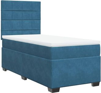 vidaXL Vidaxl - Cama Box Spring Con Colch&oacute;n Terciopelo Azul 90x200 Cm