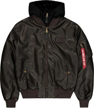Alpha Industries Ma-1 D-Tec FL Jas - Heren - Bomber jackets - Bruin - L - Leer - Jassen