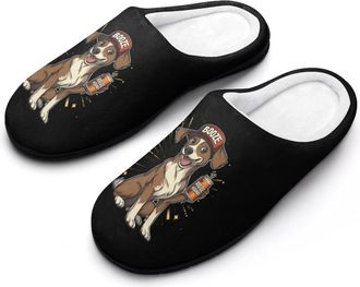 Generic Booze Hound Mens Slippers Memory Foam Winter Warm Sandals Slip On House Shoes Size 7-14