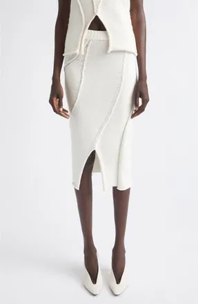 Aisling Camps Eddy Diagonal Seam Cotton Blend Sweater Skirt in Ivory at Nordstrom, Size Medium