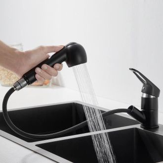 OEM Grifo De Cocina Negro Con Cabezal Rociador Extra&iacute;ble De 50 Cm, Mezclador Giratorio De 360&deg;, 2 Modos: Chorro Y Aireador (extra&iacute;ble)