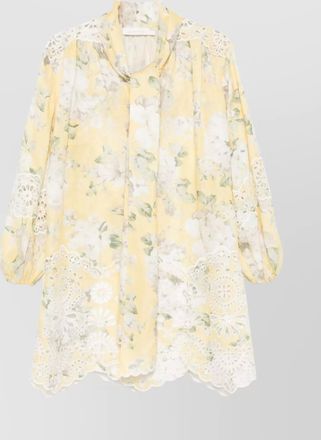 Zimmermann linen mini dress flower print