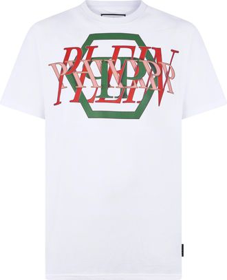 Philipp Plein Round Neck T-Shirt Logo Hexagon
