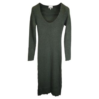 Ganni Ganni Melange Knit Dress in Green Rayon