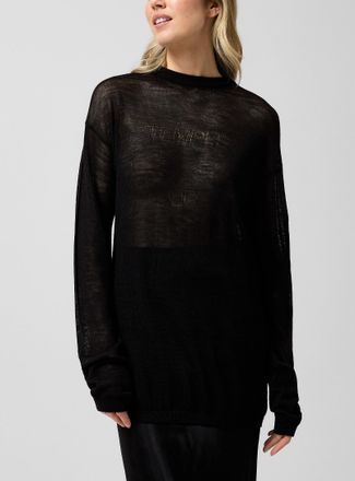 Rick Owens Womens Temple sheer pure virgin wool knit sweater