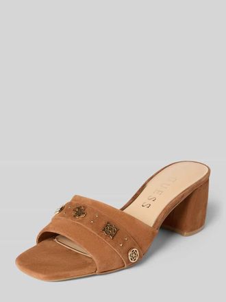 Guess Sandalette aus Leder mit Blockabsatz Modell GAURI2 in Cognac, Gr&ouml;&szlig;e 36