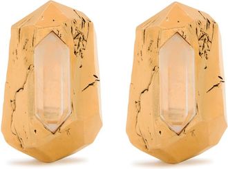Saint Laurent Prism-embellished Clip-on Earrings - Gold - One Size