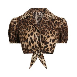 Dolce & Gabbana Dames, Blouses & Shirts, Bruin, Maat: L Katoen