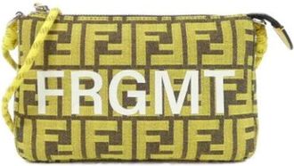 Fendi Pre-owned Cross Body Bags, female, Yellow, Size: ONE SIZE Pre-owned Vintage Canvas Cross Body Bag