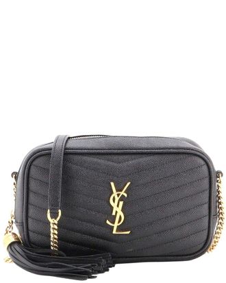 Saint Laurent Black Matelasse Chevron Leather Lou Camera Bag Mini (Authentic Pre-Loved)