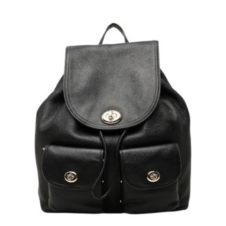 Coach Black Leather Backpack (Pre-Owned)