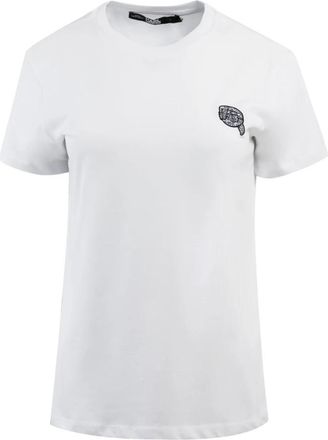Karl Lagerfeld Ikonik 2.0 T-Shirt - Dames - T-shirts - Wit - L - Katoen - Tops