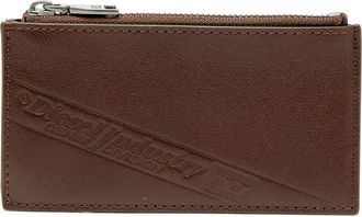 Diesel Leather card holder with zip closure - Card cases - Man - Brown