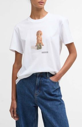 Barbour Bedale Graphic T-Shirt in White at Nordstrom, Size 12 Us