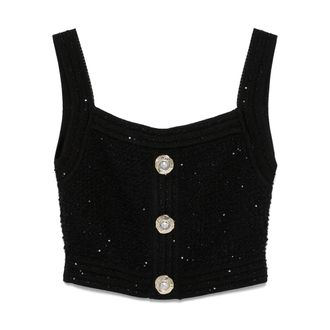 Balmain Textured Cropped Top