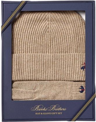 Brooks Brothers 2Pc Wool & Cashmere-Blend Hat & Gloves Set