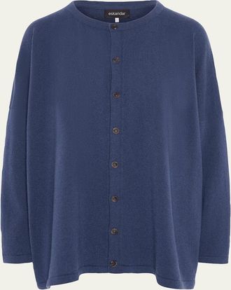 Eskandar Slim Sleeve Cardigan - Mid Plus Length