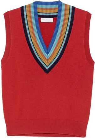 Dries Van Noten Striped-trim V-neck Vest