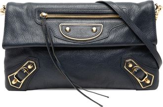 Balenciaga Pre-owned Balenciaga Chevre Motocross Classic Metallic Edge Envelope Clutch with Strap Ladies OEDKCYRSKI1S89K1