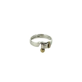 Tiffany & Co. Gold Silver Yellow Gold (18K) Silver Band Ring (Pre-Owned)