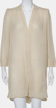 Isabel Marant Ecru Voile Button Front Rivera Shift Dress