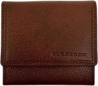 Burberry Pre-owned Wallets, male, Brown, Size: ONE SIZE Pre-owned Check Leather Coin Case