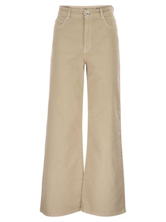Max Mara Weekend Maxmara Wkdmedina Hose mit weitem Bein aus Baumwolldrill