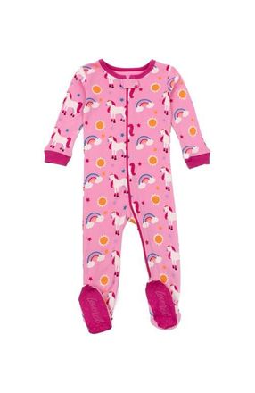 Leveret Kids Footed Cotton Matching Family Pajamas, Whimsy & Fantasy Prints in Unicorn Rainbow at Nordstrom, Size 4T