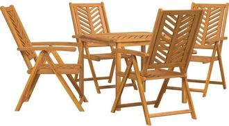 vidaXL Vidaxl - Garden Dining Set 5 pcs Brown 90 x 90 x 74 cm Solid acacia wood