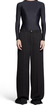 Balenciaga Mens Black Wool Flared Pants