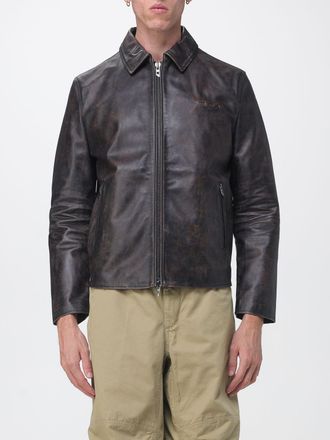 Diesel L-Amar Leather Jacket with Classic Collar and Zip Closure