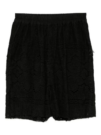 By Walid lace-embellished shorts - Black