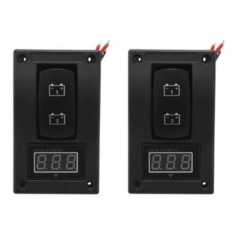 OEM Panel De Prueba De Bater&iacute;a Dual Led De 2 X 12-24 V Con Interruptor Basculante Para Autom&oacute;vil, Cami&oacute;n, Embarcaci&oacute;n, Volt&iacute;metro