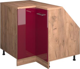 Vicco Armario Para Techo Inclinado Armario De Esquina Rion, Rojo De Alto Brillo, 75.6 X 81.6 Cm Con 1 Puerta, Carcasa Del Armario 60 Cm De Profundidad, Vicc