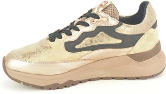 Floris Van Bommel Beige + Goud Runner N. - Dames - Sneakers - Veelkleurig - 40 EU - Schoenen