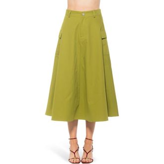 Alexia Admor Avery Cargo Midi Skirt in Sage at Nordstrom Rack, Size 4