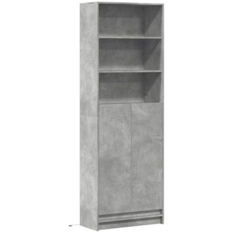 vidaXL Vidaxl - Aparador Con Led Madera Ingenier&iacute;a Gris Hormig&oacute;n 69x32,5x200 Cm